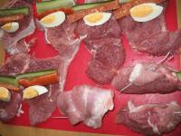 Wash the pork meat, cut into the slices and pound...
