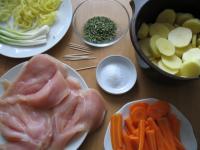 Trim carrot and spring onion, wash and cut into...
