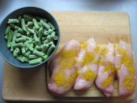 Wash chicken breasts and cut them into cutlets....