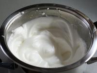 Separate egg yolks from whites. Whip egg whites...