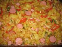 Grease the baking dish with lard and evenly spread...