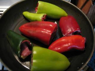 Roasting of peppers