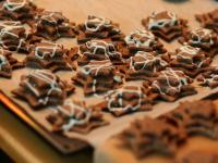 Pour trees with melted white icing....