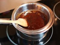 Make a strong espresso. Melt crushed dark...