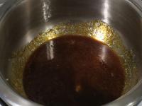 Put sugar into pot and caramelize it. Melt even...