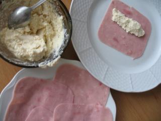 Ham filling and preparation of eggs