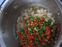 Add mixed frozen vegetable into the braised...