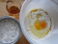Slightly heat milk, add crumbled fresh yeast,...