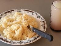 Drain the fermented cabbage from the brine and...