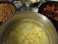 Peel potatoes, wash and cut. Cook in salty water...