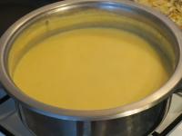 After cooking, liquidize peas. Stir flour in...