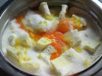 To make a dough, mix flour, butter, lemon zest,...
