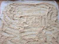 Divide the puff pastry in half. Use a rolling pin...
