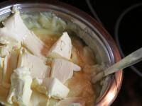 Add a butter into the cooled off pudding....