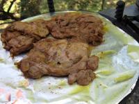 You may brush the meat with the remaining marinade...
