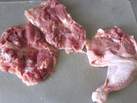 Remove the bones from whole chicken legs (chicken...