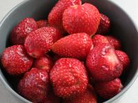 Wash the strawberries and cut into the small...