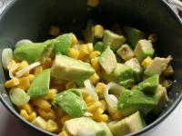 Add peeled avocado...