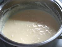Cook custard from milk, custard powder and sugar....
