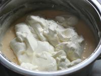 Add double cream whipped with vanilla sugar into...