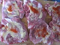 Bone the pork loin and cut into the 6 chops. Pound...