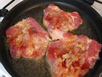 Put a little oil in the skillet and place the meat...