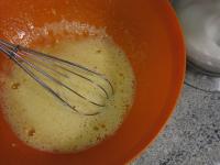 Break the eggs and separate egg yolks from the egg...