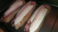 Place slices of slovak or english bacon on the top...