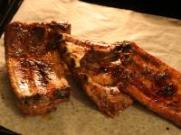 Then bake the cooked ribs in the oven at 390°F...