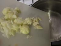 Peel the onion and garlic, chop it and for a while...
