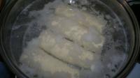 Place into the salty water and cook over the...