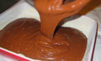 Pour the dough into the baking dish....