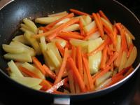 Warm oil in a pan and fry the prepared vegetable....