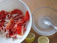 Add sugar and salt to water and stir. Add juice...