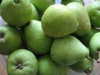 We use hard pears for canning. Wash them and peel...