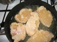 In a skillet heat the oil and fry schnitzels for...