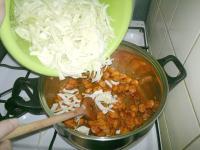 Add cabbage cut into thin strips, season it with...