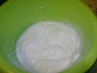 Whisk the beaten egg whites into the foam...