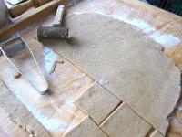 Roll the dough on a floured board and cut out...