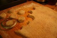 At the end, roll out the dough to be 15cm thick...