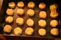 Before baking, brush the surface with beaten egg...