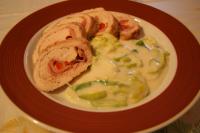 Cut the baked rolls into thicker wheels, put them...