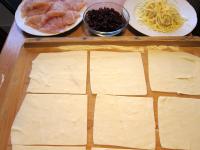 Divide the puff pastry into 9 larger squares. Wash...