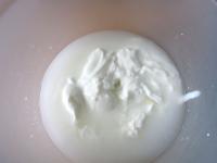 Blend white yougurt with water in a deeper bowl. ...