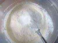 Finally add flour and baking soda. Blend well...