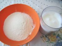 While whisking the egg whites we gradually add...