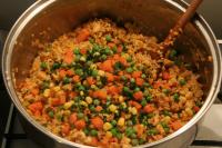Add ground red pepper, black pepper, vegetable...