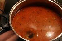 Pour water, add meat broth and cook for 20-30...