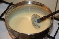 Cook the custard from milk, sugar and custard...