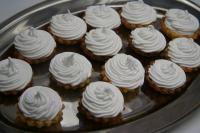 Fill a decorating bag with egg whites foam and...